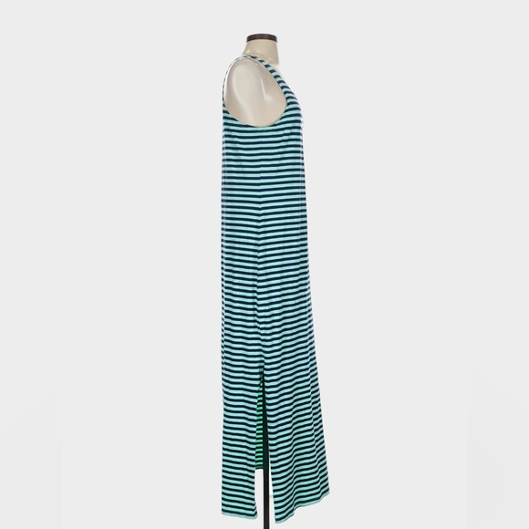 Tuckernuck Sail to Sable Striped Tank Maxi Dress Green Navy Blue Small Nautical - Picture 5 of 11